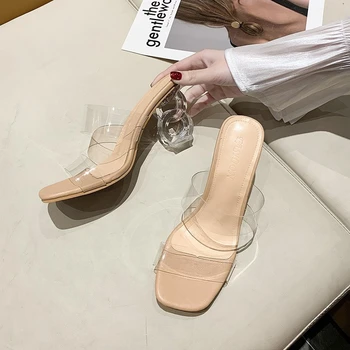 Обувки За Жени Летни Чехли PVC Желейные Сандали С Отворени Пръсти Женски Прозрачни Обувки-Лодка За Обувки Дамски Обувки Пикантни Прозрачни Големи Размери
