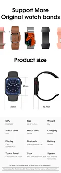 Оригинални Смарт часовници IWO W28 Max/Pro Серия 8 За Мъже и Жени Bluetooth Предизвикателство Безжична Зареждане на Потребителски Циферблат Умен Часовник Поддръжка на NFC Siri