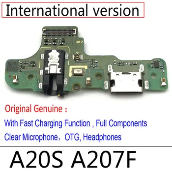 Оригинално USB Зарядно Устройство, Порт за Зареждане на Док Конектор Заплата Гъвкав Кабел За Samsung A20S M12 M14