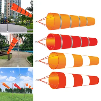 Открит Авиационен Ветрозащитный Торба 150 см Оранжево/Червено Rip-stop Вятър Летище Ветрозащитный Rip-Stop Полиестер Ветроизмерительный Чорап Чанта