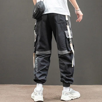 Панталони За Джогинг в стил Харадзюку, Мъжки Японски Улични Военни Панталони-карго в стил хип-хоп, Спортни Панталони за Мъже, Корейски Дрехи