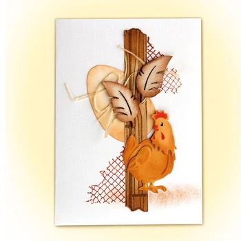 Пиле Петел Великденски Метални Режещи Удари Шаблони за DIY Scrapbooking Хартиени Картички Занаят Производство Забавна Украса