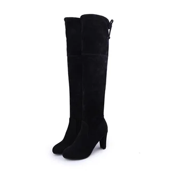 По-големи размери 35-43, зимни ботуши над коляното, женски стрейчевые пикантен дамски ботуши до бедрата, дълги женски ботфорты, zapatos de mujer WSH3443