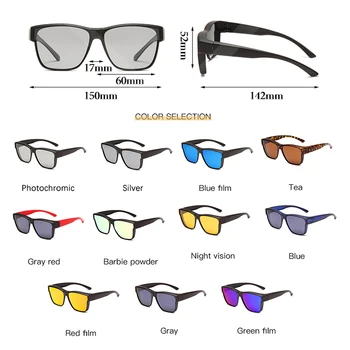 Поляризирани Слънчеви Очила Мъжки Фотохромичните Очила За Нощно Виждане Женски Квадратни Огледални Очила Да Се Носят При Късогледство Очила По Рецепта