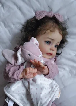 Популярната 60 СМ Мека Силиконова Възстановената Кукла за най-Малките Момичета, 3D Боя с Видими Венами, Истински Приятен На Допир Подарък За Новородено Бебе За Рожден Ден