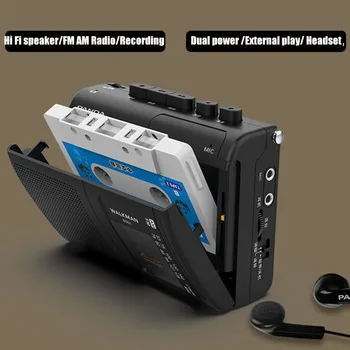 Портативен Магнетофон AM/FM-радио Ретро Кассетный Музикален Плеър Walkman Записващи устройства С Поддръжка на Високоговорителя и 3.5 мм За Слушалки