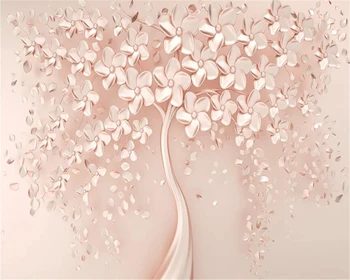 Потребителски тапети на стенописите Луксозно розово злато дърво дневна спалня ТЕЛЕВИЗИЯ фон декоративна стенопис 3d тапети