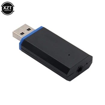 Преносим 3.5 мм AUX USB Dongle Безжична Bluetooth, AUX Комплект за Кола Музикален Аудиоприемник Адаптер с Аудиокабелем