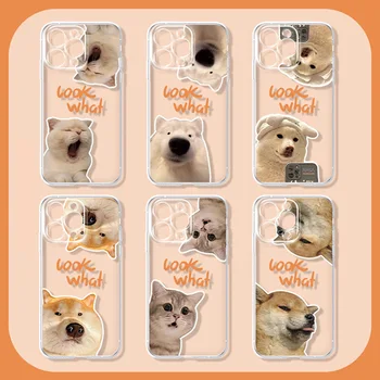 Прозрачен Калъф за мобилен Телефон с Принтом Куче за iPhone 14 12 11 13 Pro Max Калъф Силиконов Мек Калъф за Съхранение на Играчките