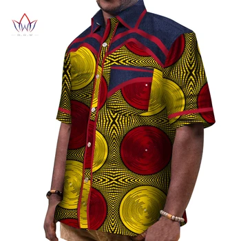Пролетната Мъжка Африканска Облекло, Риза с Къс Ръкав, Мъжки Дашики за Мъже, Ризи Slim Fit, Ежедневни Ризи, Марка Дрехи 6XL WYN436