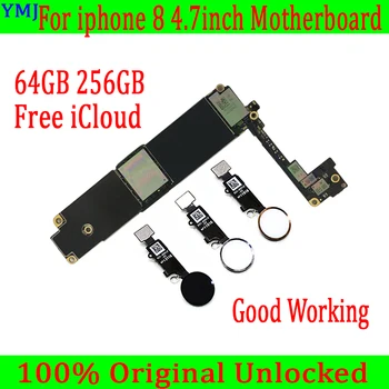 Пълно отключване Без icloud за iPhone 8 дънна Платка с 64 GB/256 GB, Оригинални с/Без Touch ID Добър тест за Подкрепа на платка логика актуализация