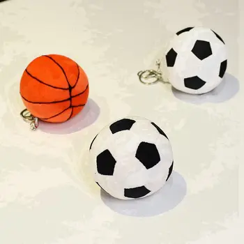 Реалистичен Футбол/Баскетбол Плюшено Пълнени С Висулка Мека Топка Детска Играчка Домашно Моделиране Футболно Бижу, Ключодържател Подарък