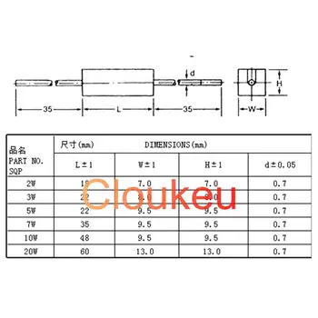 Резистор циментов хоризонтален тип SQP RX27 5 W 5% 6,8 До 7 До 7,5 До 8 До 8,2 До 9,1 До 10 До 12 И от 15 До 18 Към 20 До 22 До 24 25 До 27 До 30 Към 33 До 36 До 39 До Om