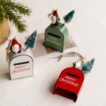 Ретро Креативен Коледен Iron Пощенска Кутия Лек Пощенска Кутия Окачен Мини за Парти