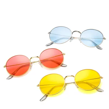 Ретро Кръгли Слънчеви Очила Дамски Маркови Дизайнерски Слънчеви Очила За Жени От Сплав Огледални Слънчеви Очила Дамски Oculos De Sol