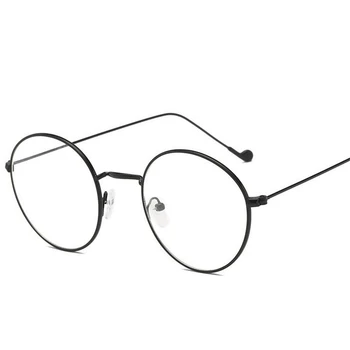Ретро Метални Кръгли Очила за Късогледство Със Степен на Литературен Студент Женски Готови Очила За Късогледство 0 -0,5 -1,0 -1,5 -4,0