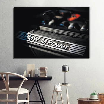 Ретро Плакат и Принт Класически Състезателен Автомобил от Серията M3 E30 Платно Картина Стенно Изкуство Картина за Хола Модерна Декорация на Дома