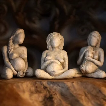 Рождающая Жена Скулптура Подарък за Акушерки и Благословляющая Майка Статуя на Богинята на Новороденото Изделия от Смола Декорация на Дома