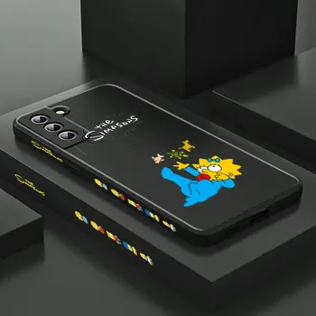 Семейство симпсън Маги За Samsung Galaxy S20 S21 S10 Note 20 10 Ultra Plus Pro FE Lite Течен Ляв Калъф За Телефон Fundas на Корпуса Capa