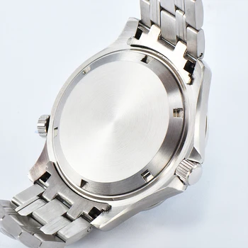 Серия PARNASREE 41 мм Автоматични Механични Мъжки часовник с Автоматичен механизъм за Асептична Бял Нагъната Циферблат от Стомана Каишка