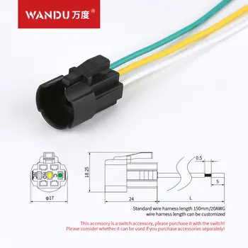 Серия WD16A 3 жици и 5 кабели за специален конектор за метални бутони