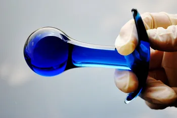 Синьо 40 мм Огнеупорно Стъкло Играчки За Възрастни Секс Анален Вибратор с Щепсел Масажор на Простатата Мастурбира на Секс-Играчки За Възрастни, Гей мъже Жени