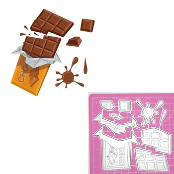 Сладък Шоколад Метален Шаблон За Рязане на Вкусна Храна С Релефни Шаблони За DIY Scrapbooking Подарък Карта Занаят Декор