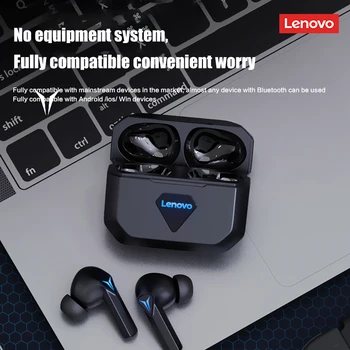 Слот за Слушалки Lenovo GM6 с Ниска Латентност, Безжични Bluetooth Слушалки, Спортна Водоустойчива Слушалки, Слушалки с Управление на Ai с Микрофон