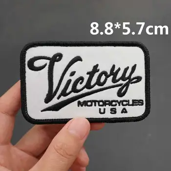 Стикер с Бродерия на логото на Victory MOTORCYCLE USA на дрехи с подплата на куката