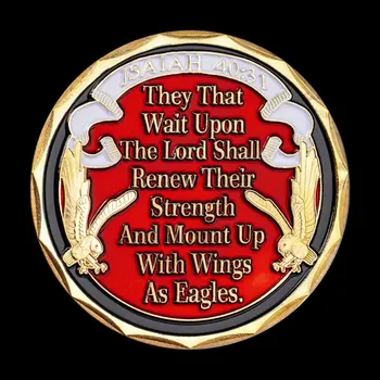 Сувенирни Монети на Исая с Крила като Орли Молитвен знамето на Съединените американски Щати Колекционерски Предмети Златна Възпоменателна Монета