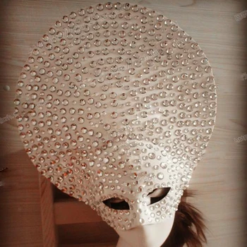 Супер преувеличенная плътна маска с кристали Party гого mask певицата Венеция ръчно изработени преувеличени маски за Хелоуин