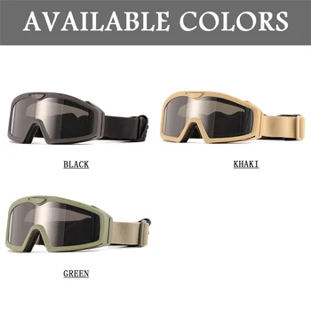 Тактически Военни Очила с защита от Uv, устойчив на Мъгла, HD, нощно виждане, 3 лещи, Очила за мъже и Жени, Градинска Реалност, CS, Анти-Пейнтбольные Очила