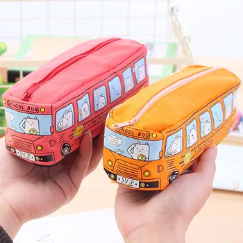 Творчески Студент Канцеларски материали Малки Животни Автобус Молив Чанта Автобус Молив Чанта Мъжете и Жените Платно Канцеларски материали Кутия