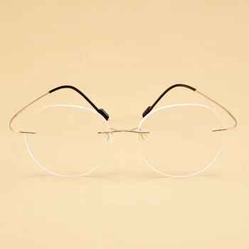 Титановая Рамки за очила, Дамски очила Без рамки, Кръгли Очила, Мъжки слънчеви Очила за Късогледство, Оптични Очила по Рецепта, Корея, Рамки за Очила