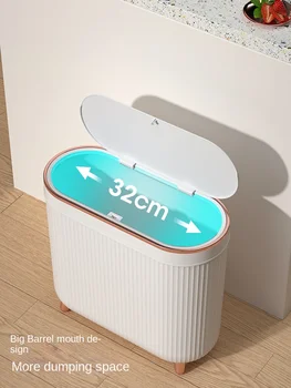 Тоалетна кофа за боклук с капак за тоалетна домакински лесен луксозен тесен малък фланец цилиндър дневна спалня баня боклук