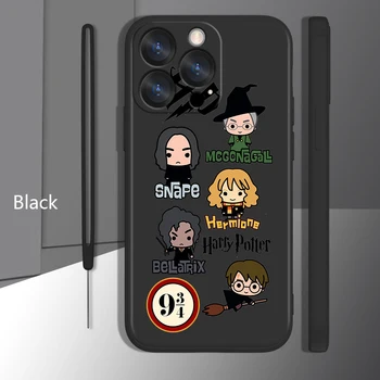 Тъмен Хари Potters Cartoony Калъф За Apple iPhone 14 13 12 Mini 11 Pro XS MAX XR X 8 7 6S SE Plus Калъф За Телефон с Течна Въже