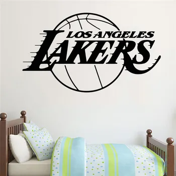 Украса Спални Баскетбол Лос Анджелис Спортна Стикер На Стената Винил Арт Дизайн Плакат Рисувани Стенни Стикери За Стаята На Момчетата Украшение W297