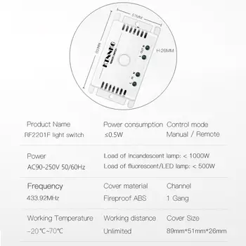 Универсален релеен приемник ac 110-220 433 Mhz процесор, е подходящ за битови ключове за осветление, led лампи, инженеринг, осветление САМ