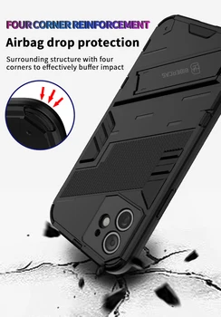Устойчив на удари Брониран Калъф За Телефон iPhone 14 13 12 11 Pro Xs Max X Xr 8 7 Plus Se 2020, Здрава Стена, Защита От падане, Защитно покритие