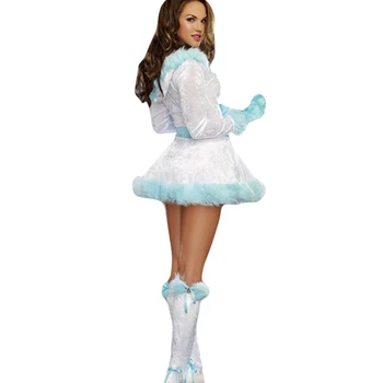 Хелоуин cosplay deguisement-Секси Коледна Рокля Снежен човек Коледно облекло Секси Качулка за Дама Еротични костюми за ролеви игри