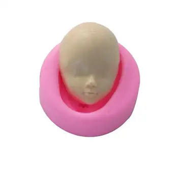 Хранително-вкусовата Силикон 3D Формата на Главата на Момичето САМ С Форма на Кукла Лицето Скърпвам Инструменти За Украса на Торта, Бонбони Глина Сапун Смола Форма