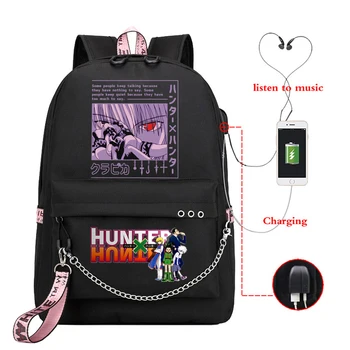 Чанта-Раница за Момичета 2020 Аниме Hunter X Hunter, Училищна Чанта за Момичета Дамски Аниме и Манга Курапика HxH Дяволски Очи Раници