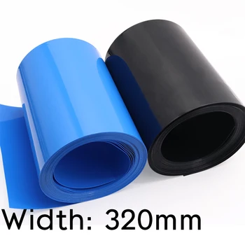 Ширина 320 мм (Диаметър 204 mm) Lipo Батерия Амбалажна Хартия PVC Свиване Тръба Изолиран Ръкав Калъф Защитно покритие Плосък пакет Синьо Черен