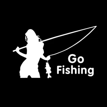 аниме автоаксесоари Go Fishing Жената Риба Етикети Етикети Винил 16,8 см * 10.9 cm етикети