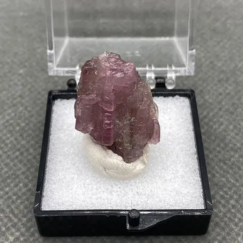 естествен розов турмалин груб излекуваният crystal кварцова руда проба + Кутия Размер: 35*35*35 мм