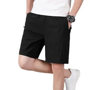 летни мъжки ледени копринени къси панталони, спортни прости свободни разтеглив големи размери 8XL 9XL 10XL 11XL 12XL ежедневни извънгабаритни домашни къси панталони на тънки 60