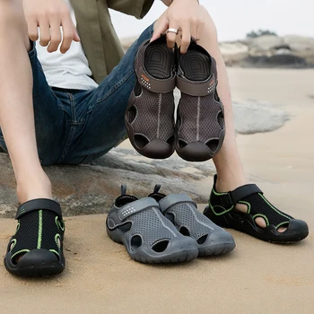 мъжки обувки големи размери 48 летни сандали sandalia masculina, планинска градинска водна обувки, вязаная тенис лека дишаща