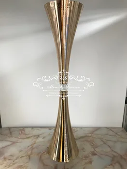 40 Инча Високи Големи Подови Вази, Декоративни Златни Метални Тръби Маса Централно Място Сватбени Декорации За Преминаване На