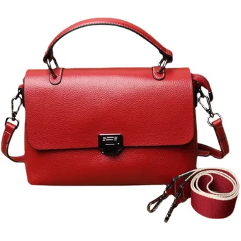 Дамска Чанта, Нова Модерна Чанта От Естествена Телешка Кожа, по-Голямата Голям Чанта През Рамо, Чанта На Едно Рамо, Кожени дамски Чанти
