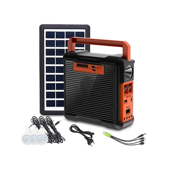 Слънчевата Светлина на Слънчеви панели за Захранване на Генератор Комплект с 3 Led Лампи Bluetooth Радио Говорител за Външно Къмпинг Авариен Източник на Захранване